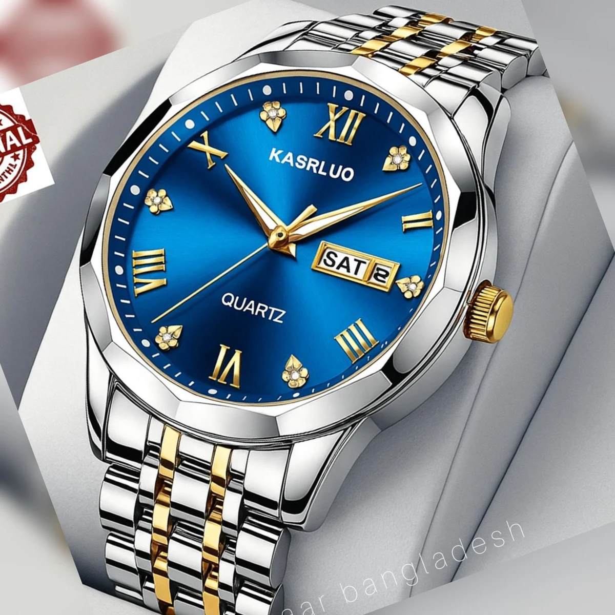 KAS MAN নতুন ডিজাইনের পুরুষদের জন্য ঘড়ি SILVER GOLDEN BLUE