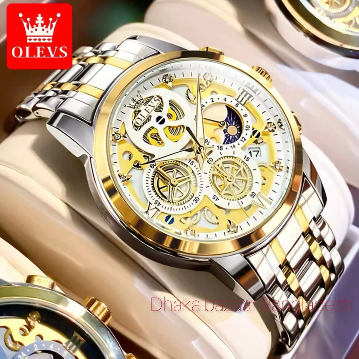 3352 OliveZ নতুন ডিজাইনের পুরুষদের জন্য ঘড়ি WHITE